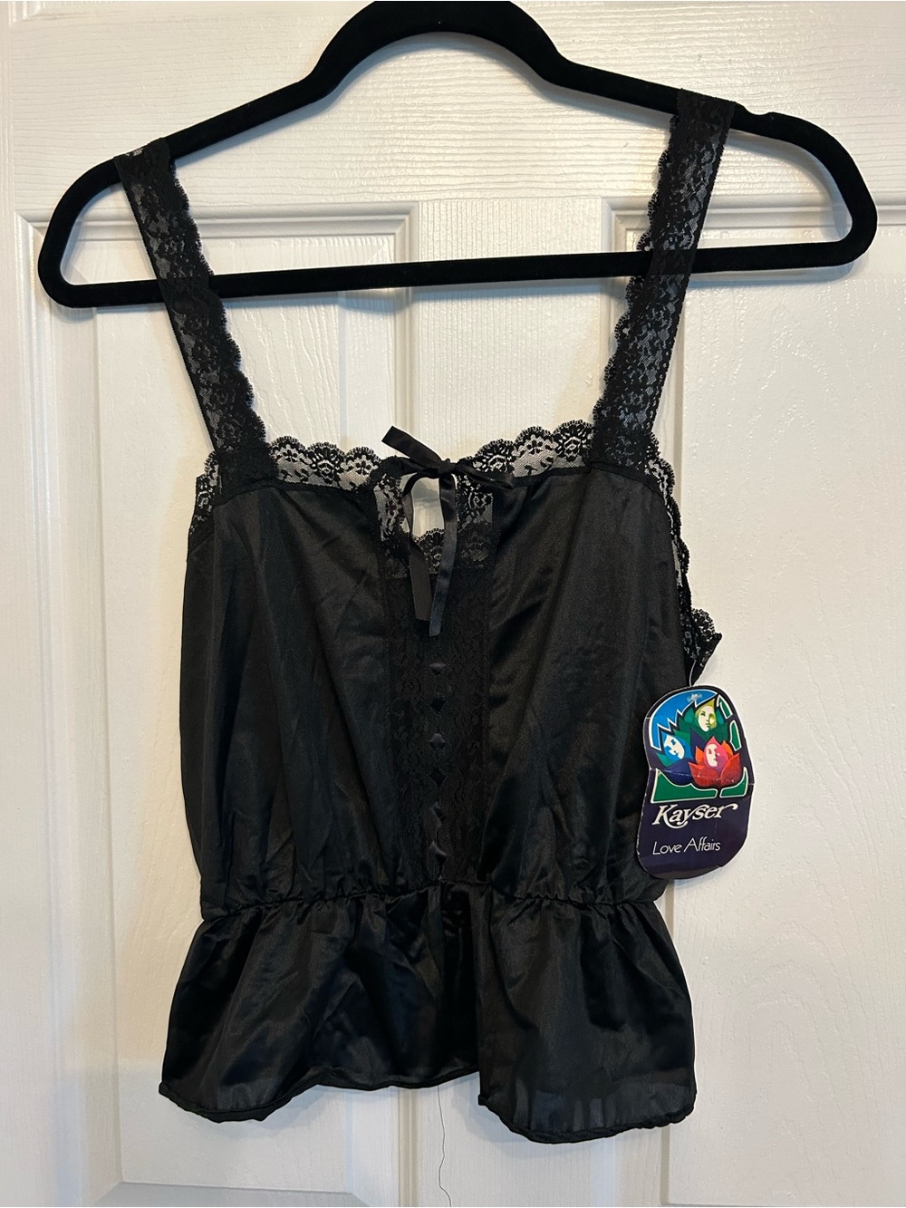 NWT Vintage Kayser Love Affairs Black Lace Camisole NOS Deadstock NWT Size 34